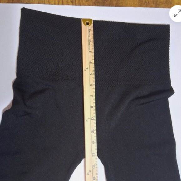 Spark Black Leggings 1X-2X Thick Waistband Ankle Length RN144700 Slimming C28 - Picture 8 of 8